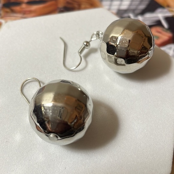Disco Mirror Ball Drop Earrings - Picture 10 of 17